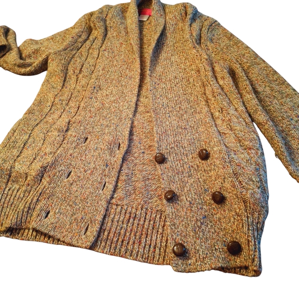 Vintage Harrington Square Brown Tweed Wool Blend Sweater, Women Size Medium - Picture 8 of 15